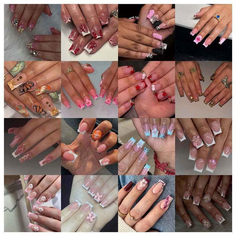 Artistic Press-On Nail Set with Premium Embellishments Acalora