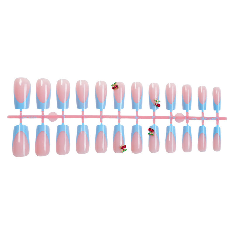 Decorative Press-On Nail Set with Floral Accents Acalora 1788495993