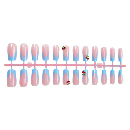 Decorative Press-On Nail Set with Floral Accents Acalora 1788495993