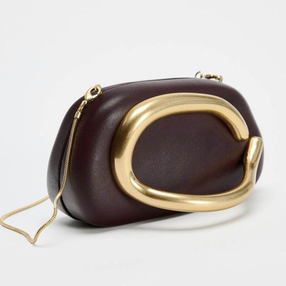 Statement Clutch with Sculptural Handle Acalora