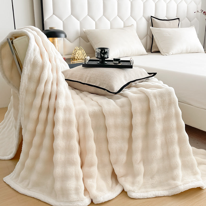 Plush Faux Fur Throw Blanket