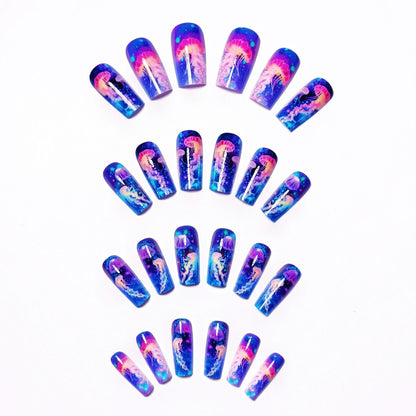 Gel Nail Art Design with Luminescent Jellyfish Acalora