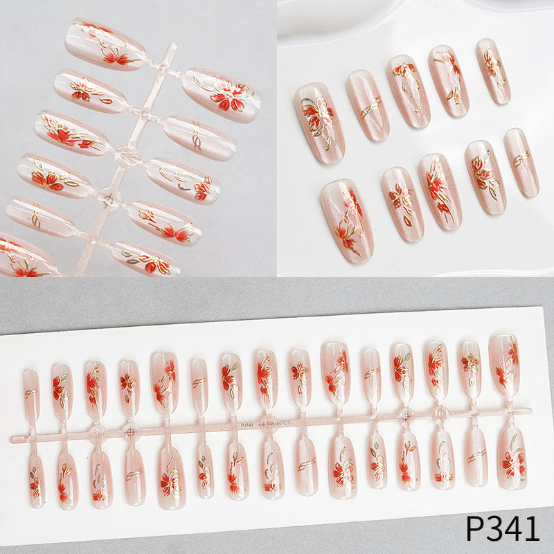 Floral Design Press-On Nail Set Acalora