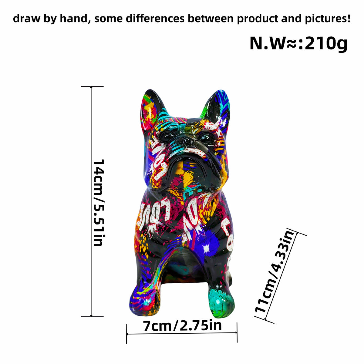 Artistically designed bulldog figure Acalora