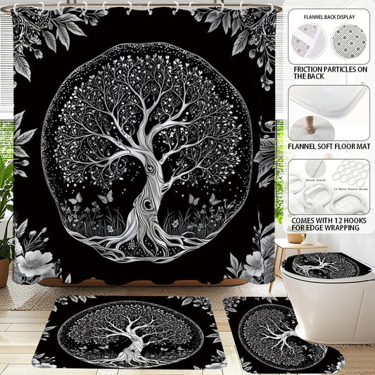 Artistic Tree Design Bathroom Set
