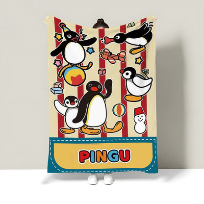 Cartoon-Themed Plush Throw Blanket