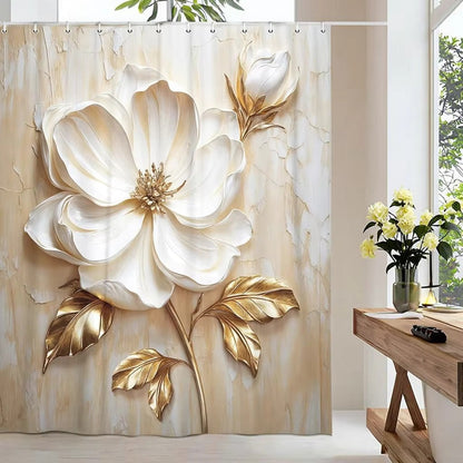 Floral Embossed Shower Curtain