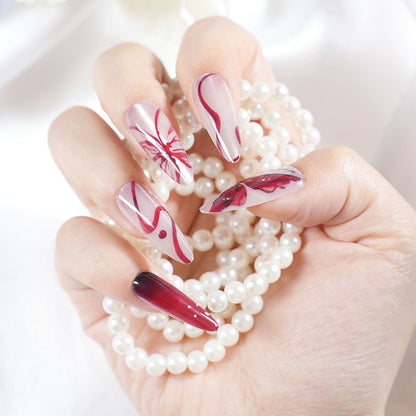 Artistic Long Press-On Nail Design Acalora