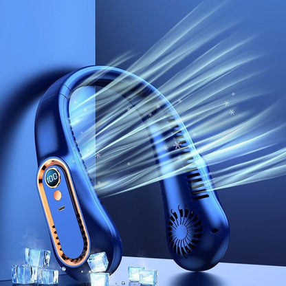 Unisex Portable Neck Fan with Digital Display Brehn