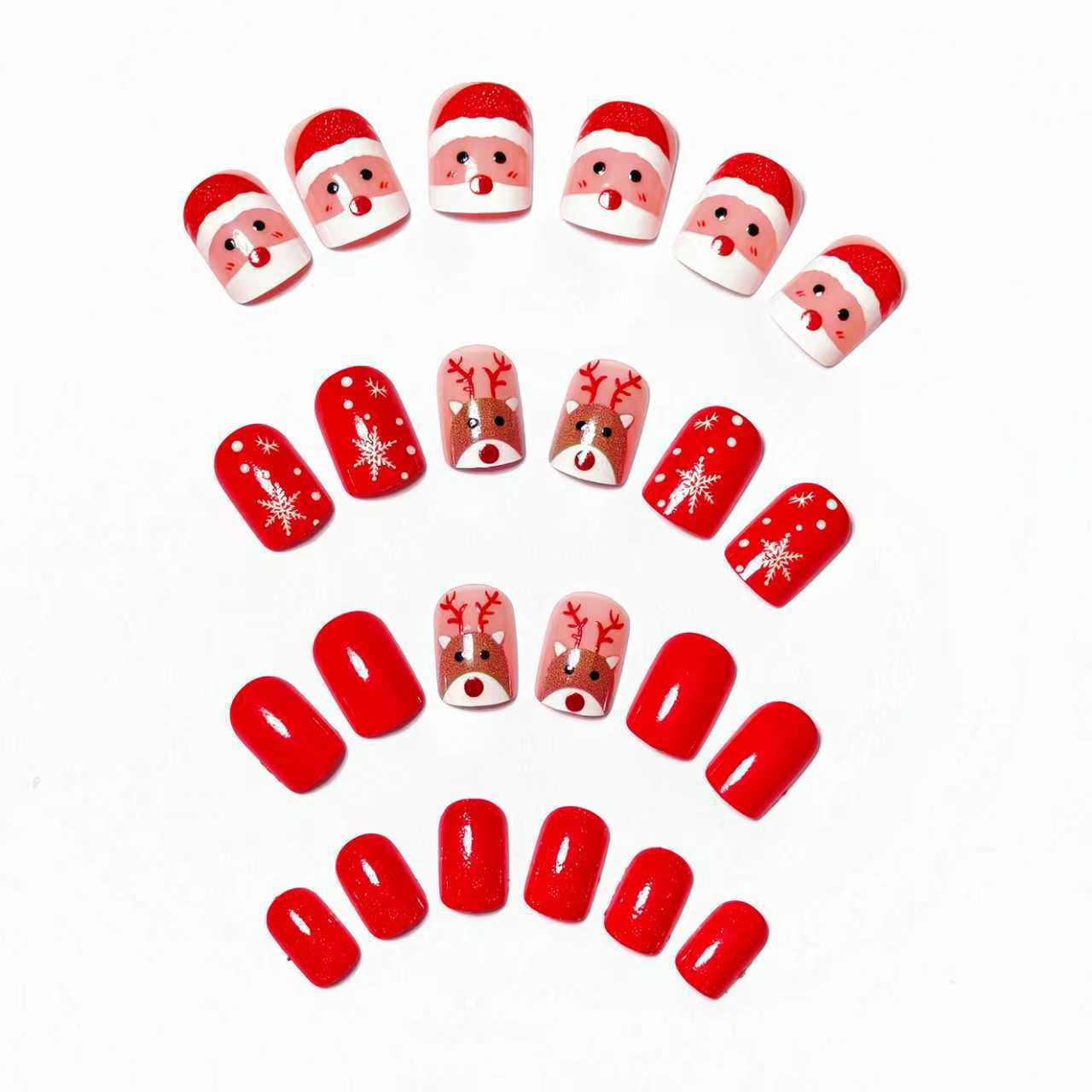 Festive 3D Reindeer and Santa Nail Art Acalora