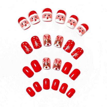 Festive 3D Reindeer and Santa Nail Art Acalora