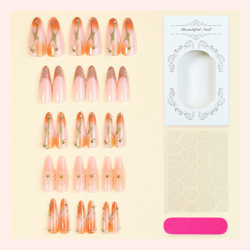 Elegant Floral Design Press-On Nails Art Set Acalora