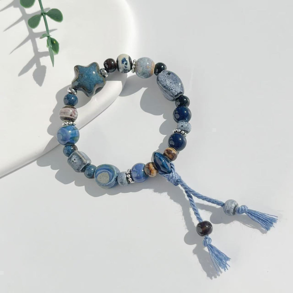 Handmade Stone Bead Stretch Bracelet Acalora