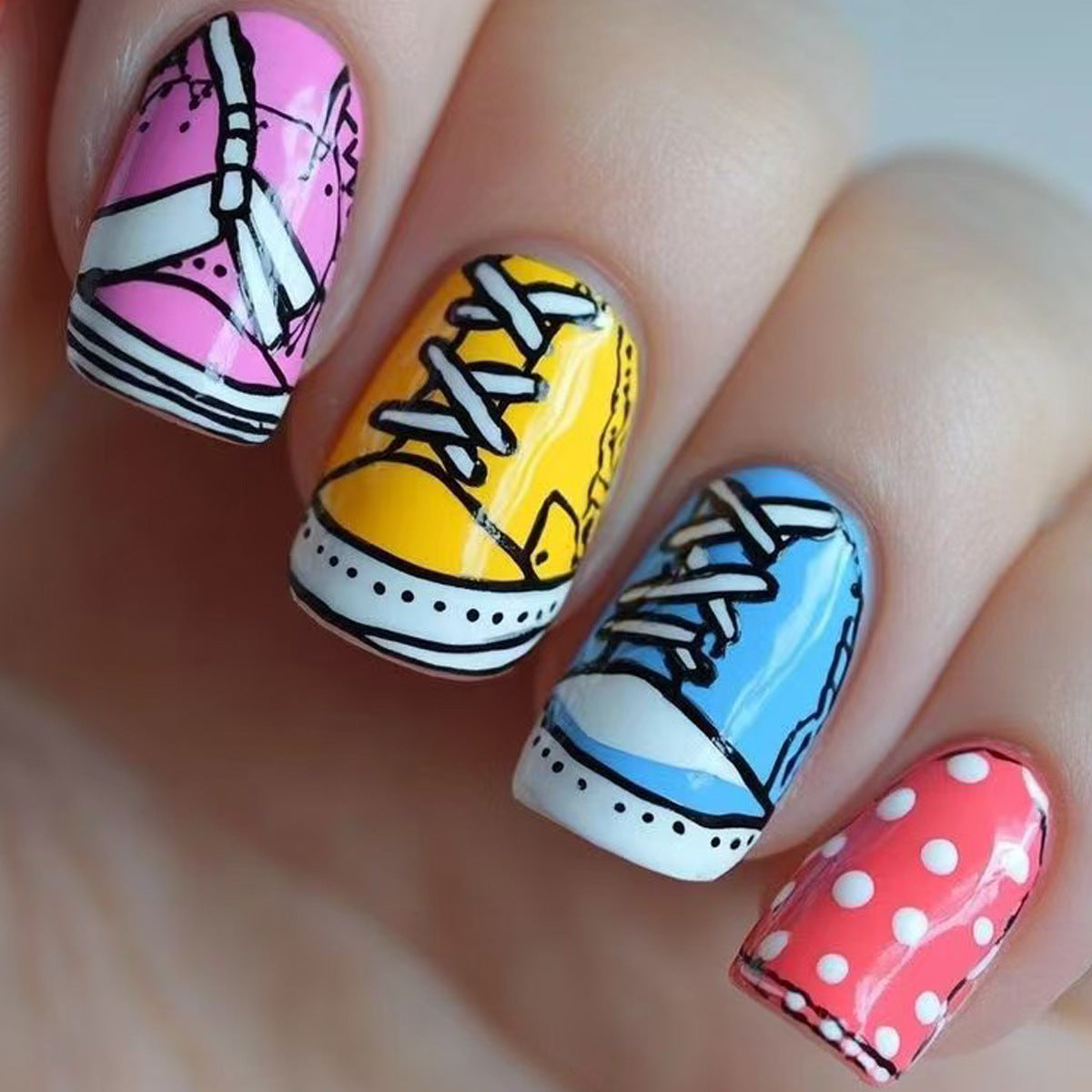 Fun Sneaker-Themed Nail Art Acalora