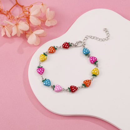 Whimsical Strawberry Charm Bracelet Acalora