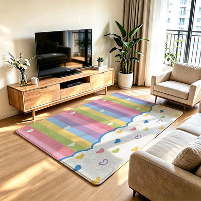 Unisex Playful Rainbow Area Rug