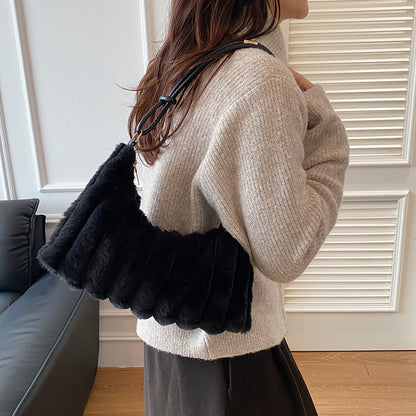 Luxurious Faux Fur Hobo Bag Acalora