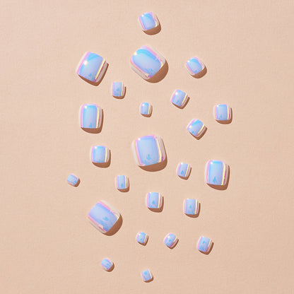 Artistic Press-On Nail Set with Iridescent Finish Acalora