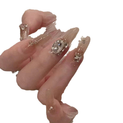 Artistic Gemstone Nail Design Acalora