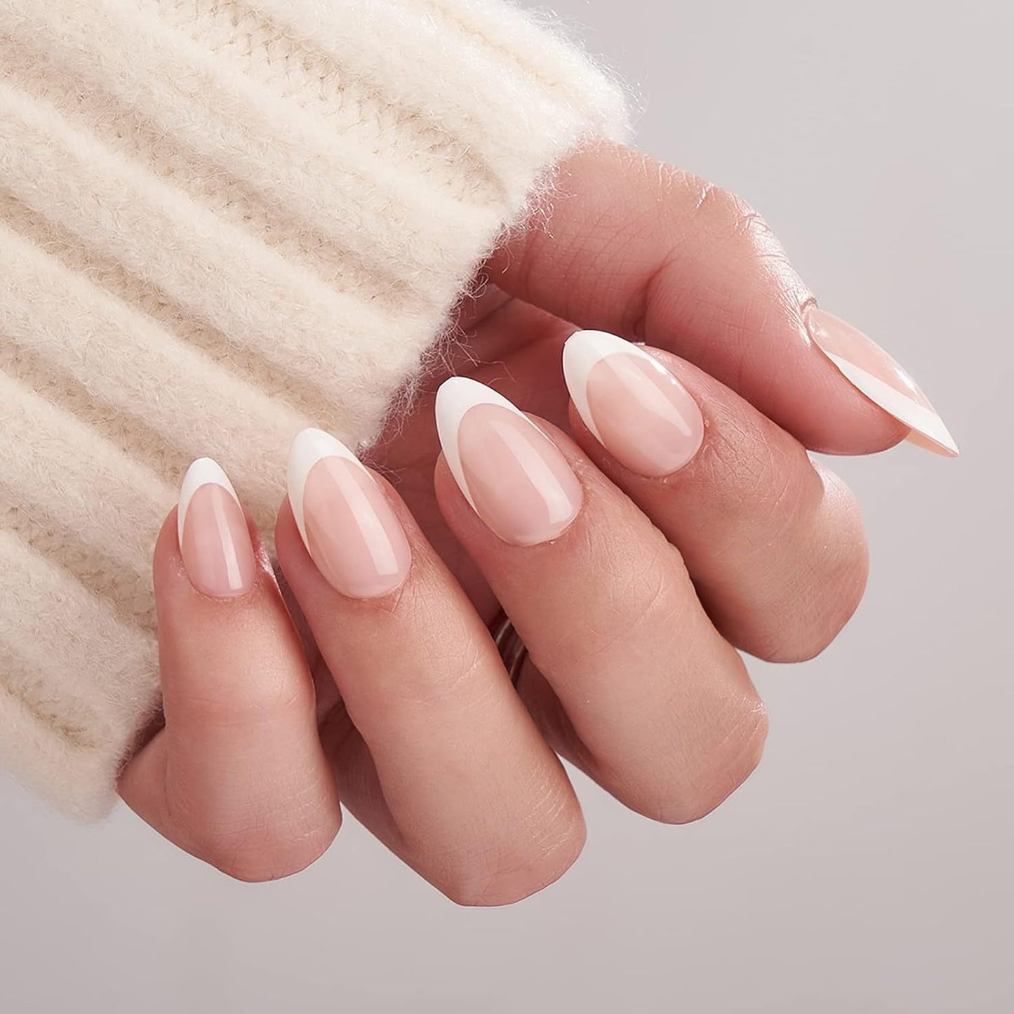 Elegant French Tip Press-On Nails Acalora