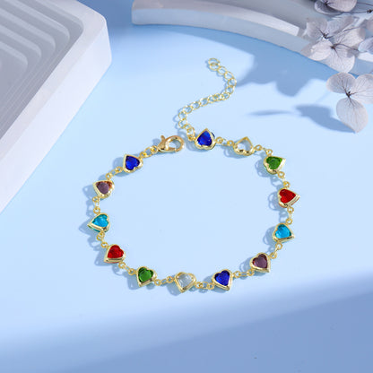 Heart-Shaped Charm Bracelet Acalora