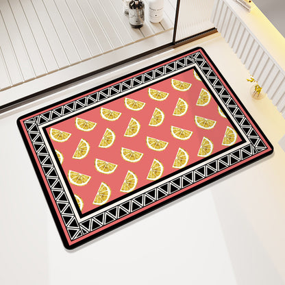 Textured Geometric Bath Mat Acalora