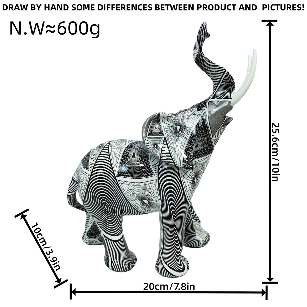 Artistic elephant figure with colorful design Acalora