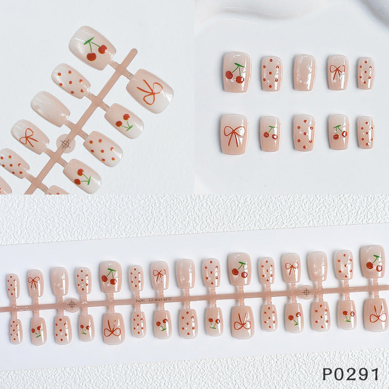 Strawberry Decorated Press-On Nails Acalora