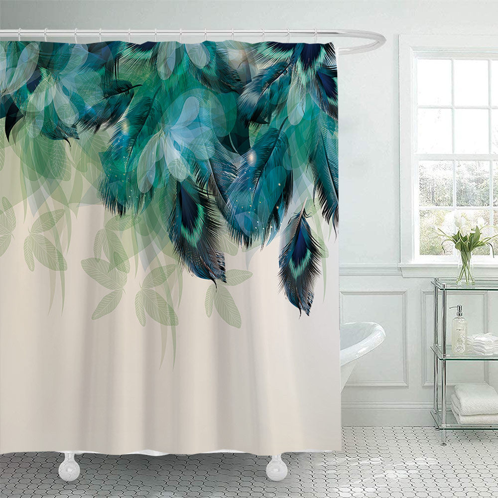 Artistic Peacock Feather Shower Curtain
