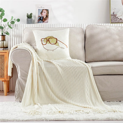 Home Decor Cozy Knitted Throw Blanket