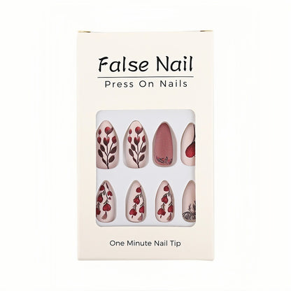 Artificial Nail Set with Romantic Heart Design Acalora