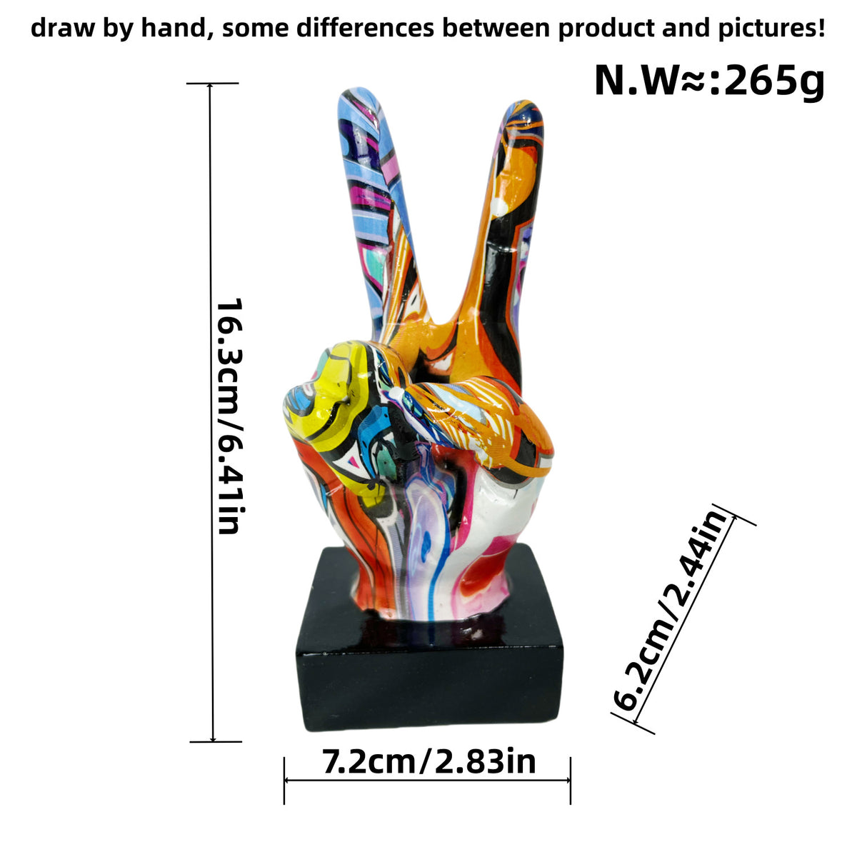 Stylish hand sculptures with colorful design Acalora