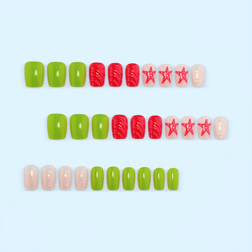 Artificial Nail Set with Festive Designs Acalora