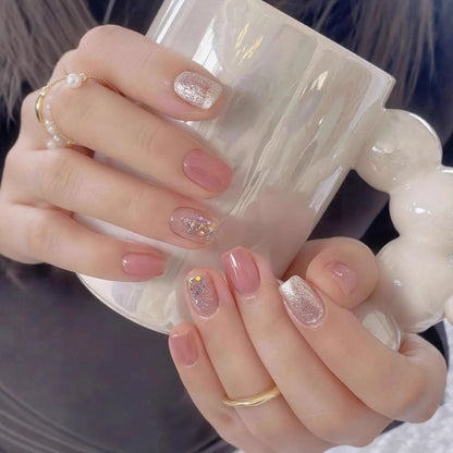 Acrylic nail set with glitter and gradient effects Acalora