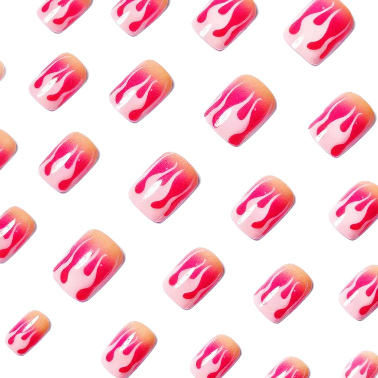 Artistic Flame Drip Nail Art Acalora