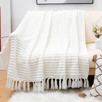 Textured Cotton Throw Blanket