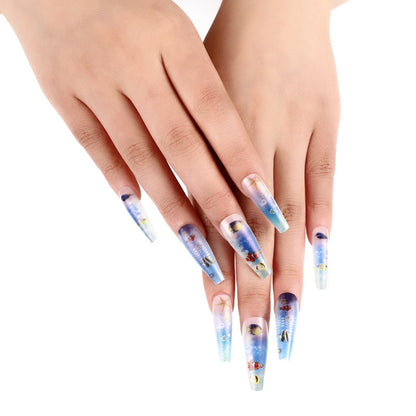 Artificial nails with maritime motifs Acalora