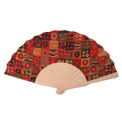 Ladies handcrafted fan made of cork and wood Bowlift