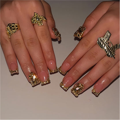 Artistic Press-On Nail Set with Premium Embellishments Acalora
