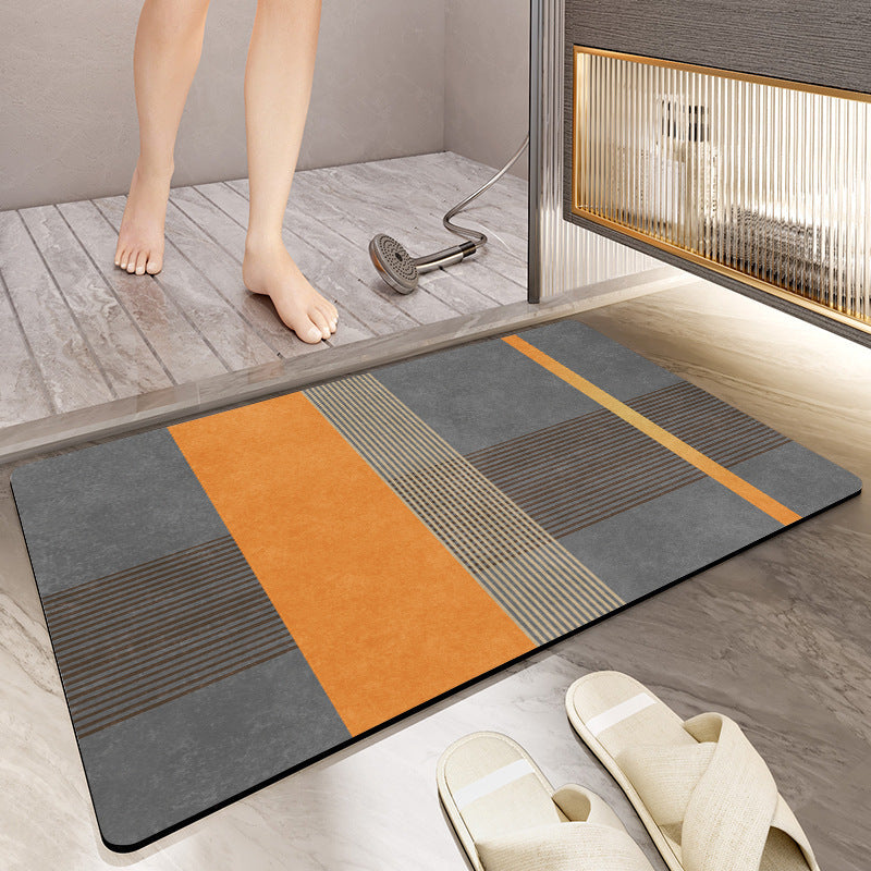 Textured Abstract Design Bath Mat Acalora