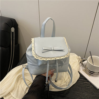 Cute Lace-Trimmed Mini Backpack Acalora