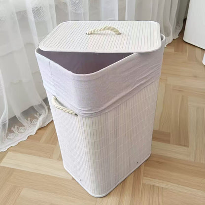 High-quality bamboo laundry container with lid Acalora