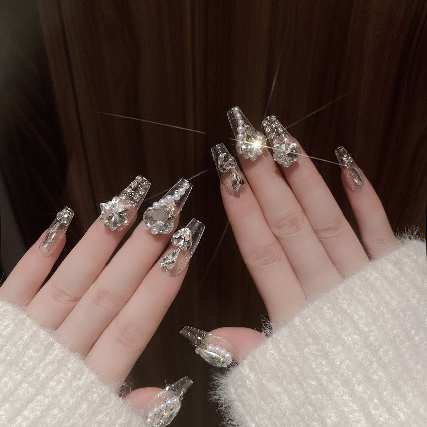 Decorative Crystal Embellished Nail Tips Acalora