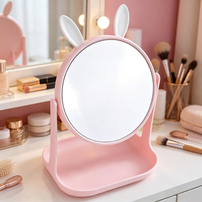 Cute Bunny-Themed Desktop Mirror
