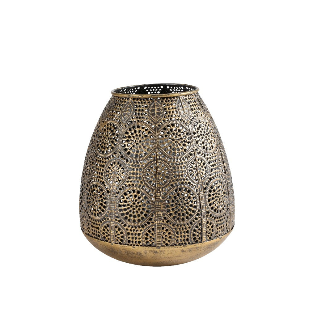 Antique-Style Filigree Metal Votive Lantern Tealight Holder Acalora