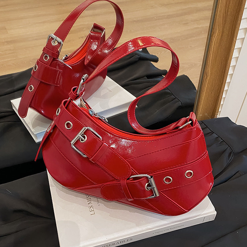 Stylish Patent Leather Shoulder Bag Acalora