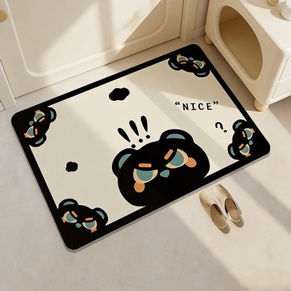 Playful Cow-Themed Bathroom Mat Acalora