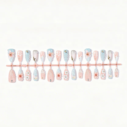 Artistic Ocean-Themed Press-On Nail Set Acalora