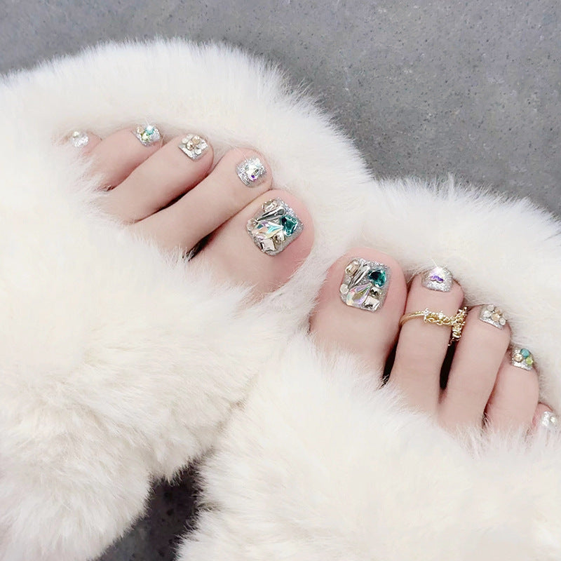 Decorative Crystal-Embellished Press-On Nails Acalora