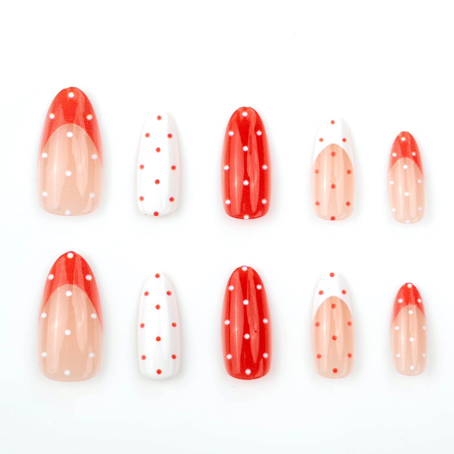 Creative nail art set with playful polka dot design Acalora